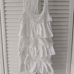 Ruffled layer tank top.